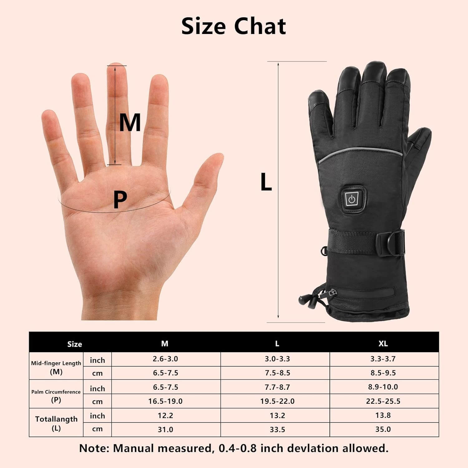 ueeway Leather Rechargeable Heated Gloves